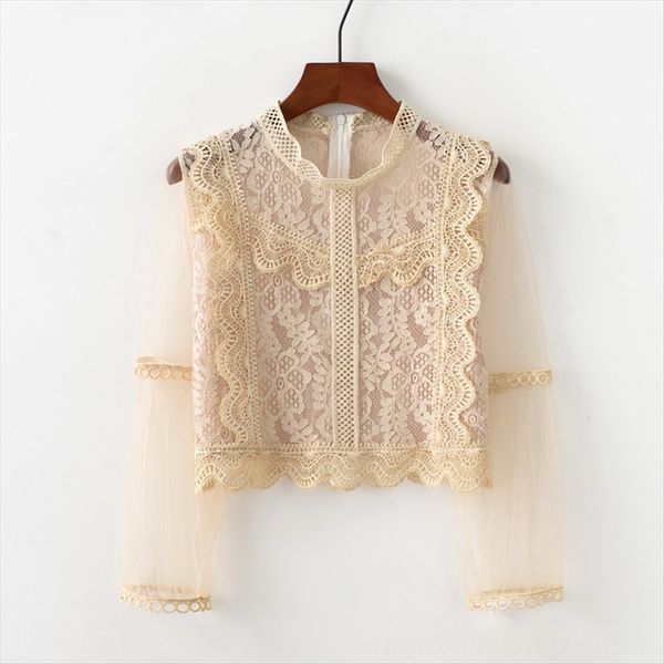 summer dress stand collar hollow crochet long sleeve shirt lace lace shirt short fashion, White
summer dress stand collar hollow crochet long sleeve shirt lace lace shirt short fashion, White