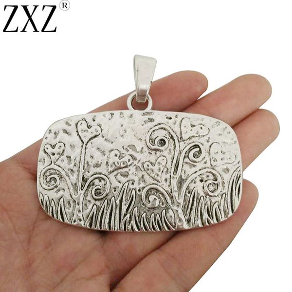 zxz 2pcs antique silver large hammered flower grass plant rectangle charms pendants for necklace jewelry making findings
zxz 2pcs antique silver large hammered flower grass plant rectangle charms pendants for necklace jewelry making findings