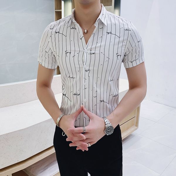 brand summer striped shirt men streetwear short sleeve shirts men dress casual slim fit formal business shirt chemise homme 2020, White;black
brand summer striped shirt men streetwear short sleeve shirts men dress casual slim fit formal business shirt chemise homme 2020, White;black
