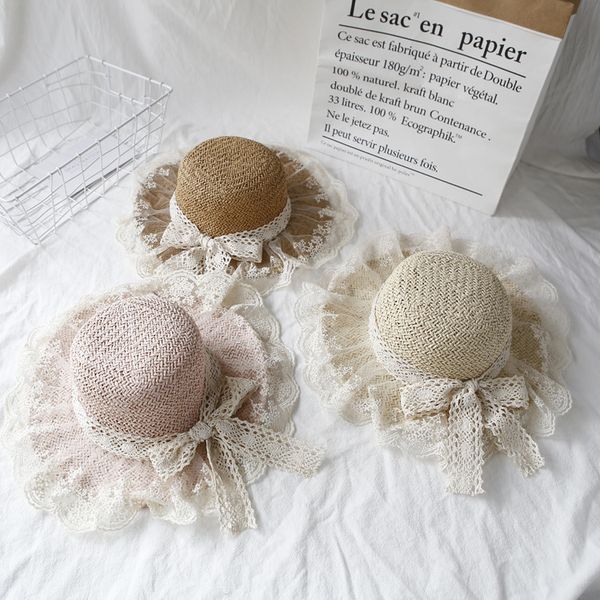 girls lace gauze straw hats kids bows big brim sunhat children beach holiday outdoor sun hat visor a2800, Yellow
girls lace gauze straw hats kids bows big brim sunhat children beach holiday outdoor sun hat visor a2800, Yellow