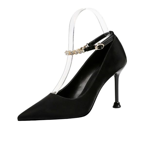 9.5cm pumps high-heeled shoes with pointed toe and shallow mouth, water drill, one-word band, women's shoes girls, Black
9.5cm pumps high-heeled shoes with pointed toe and shallow mouth, water drill, one-word band, women's shoes girls, Black