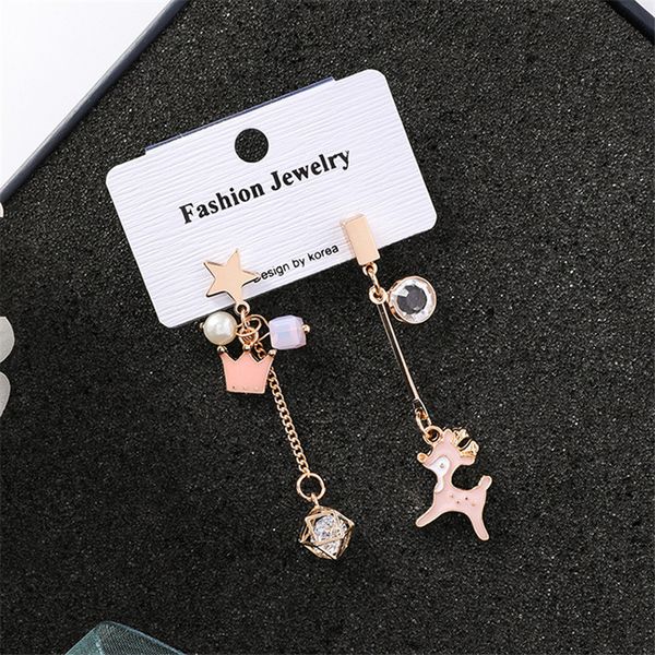 симпатичный мультфильм fawn star асимметричный серег женщина розовый корона олень кристалл длинные серьги девушки подарка ювелирных изделий, Silver
симпатичный мультфильм fawn star асимметричный серег женщина розовый корона олень кристалл длинные серьги девушки подарка ювелирных изделий, Silver