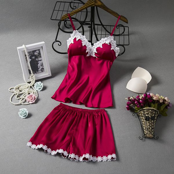2019 silk pajamas for women pajamas sets spaghetti strap summer pyjamas sleeveless satin thin sleepwear v-neck pijama mujer, Black;red
2019 silk pajamas for women pajamas sets spaghetti strap summer pyjamas sleeveless satin thin sleepwear v-neck pijama mujer, Black;red