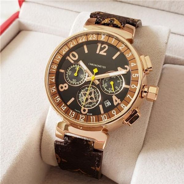 hk duty shop french brand women's leather strap chronograph complete calendar multiple time zone quartz watches, Slivery;brown
hk duty shop french brand women's leather strap chronograph complete calendar multiple time zone quartz watches, Slivery;brown