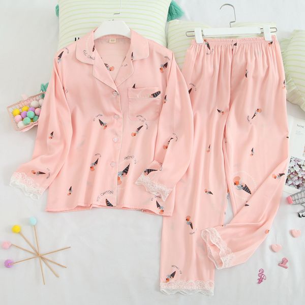 2020 women pink pajamas set long sleeve 2 pcs shirt&pant lace sleep set pajamas suit casual female 2pcs nightwear home clothes, Black;red
2020 women pink pajamas set long sleeve 2 pcs shirt&pant lace sleep set pajamas suit casual female 2pcs nightwear home clothes, Black;red