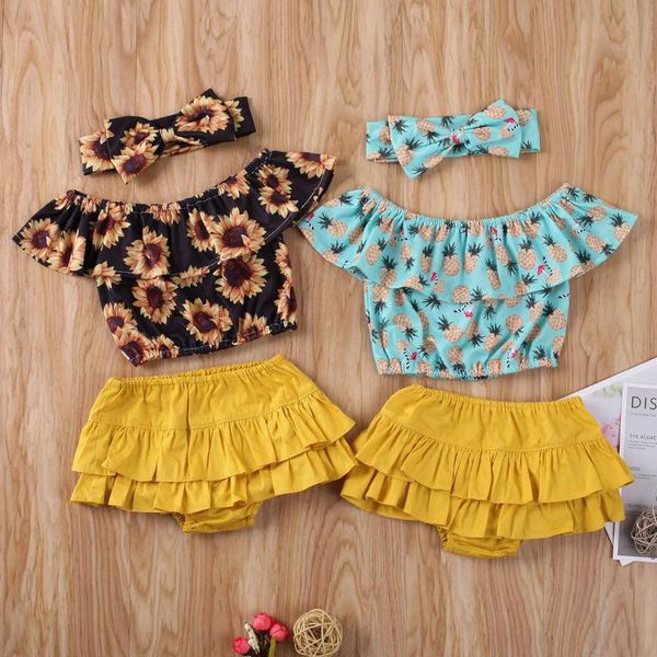 summer baby pineapple clothes cotton off shoulder +shorts+headband outfits 3pcs toddler kids girls sunflower set outfits, White
summer baby pineapple clothes cotton off shoulder +shorts+headband outfits 3pcs toddler kids girls sunflower set outfits, White