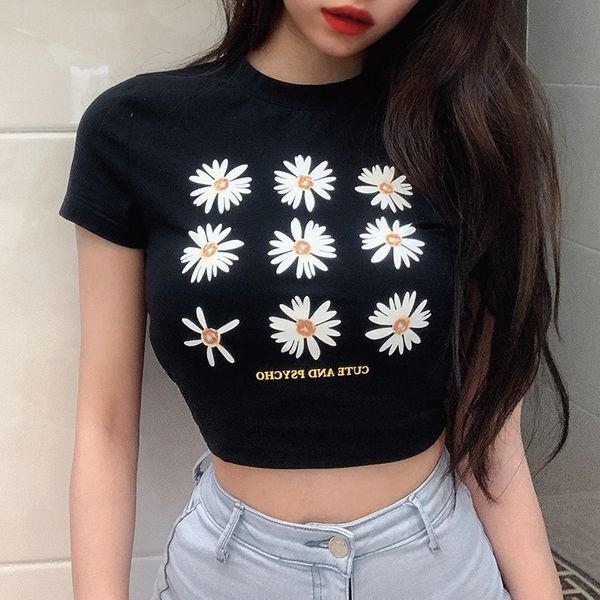 yyxz summer fashion slim print daisy letters lady skinny tee short sleeve sml black woman casual short t-shirt crop top, White
yyxz summer fashion slim print daisy letters lady skinny tee short sleeve sml black woman casual short t-shirt crop top, White
