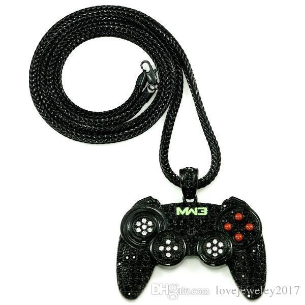 hip hop jewelry men necklace game machine pendant necklaces with diamond black silver gold plated long chain necklace punk new tide style
hip hop jewelry men necklace game machine pendant necklaces with diamond black silver gold plated long chain necklace punk new tide style