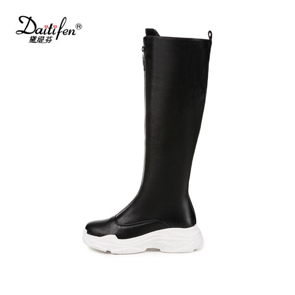 daitifen leisure front zipper fashion boots comfort solid flat platform knee-high boots women autumn shoes plus size 29-46, Black
daitifen leisure front zipper fashion boots comfort solid flat platform knee-high boots women autumn shoes plus size 29-46, Black