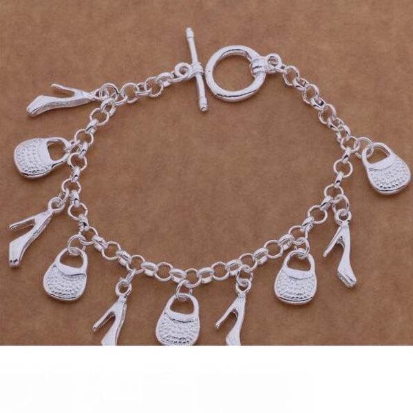 925 sterling silver plated charm bracelet bag shoes women ladies charms bangle vintage chain bracelet jewelry christmas gift, Golden;silver
925 sterling silver plated charm bracelet bag shoes women ladies charms bangle vintage chain bracelet jewelry christmas gift, Golden;silver