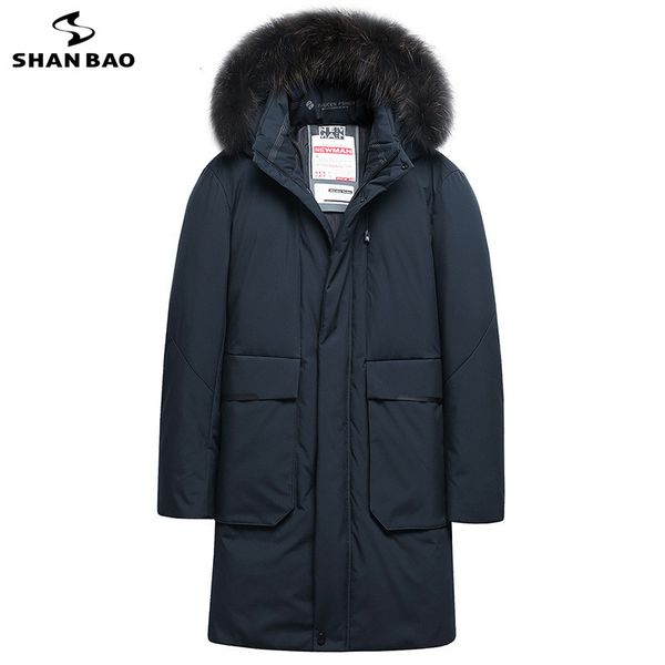 shanbao 90% white duck down thick warm men's down jacket winter new fur hooded long jacket coat black blue
shanbao 90% white duck down thick warm men's down jacket winter new fur hooded long jacket coat black blue
