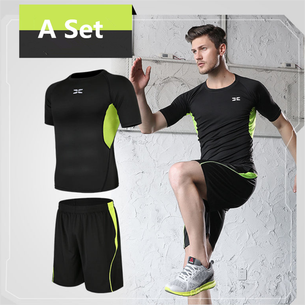 2 piece set suits men's quick dry running set clothes sport joggers gym fitness short sleeve shorts tracksuits kit, Gray
2 piece set suits men's quick dry running set clothes sport joggers gym fitness short sleeve shorts tracksuits kit, Gray