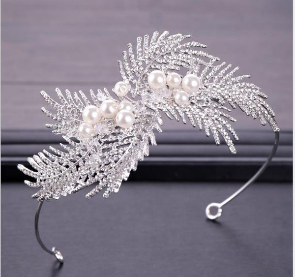 crown european and american leaf crown rhinestone crown headwear bridal headband wedding headwear, Silver
crown european and american leaf crown rhinestone crown headwear bridal headband wedding headwear, Silver
