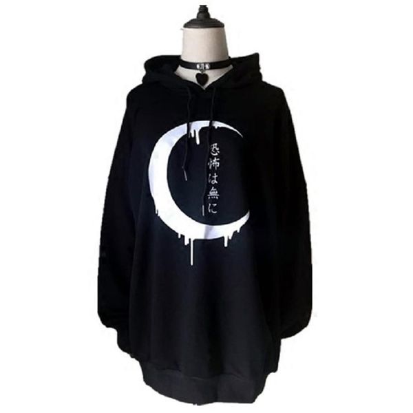 women oversized hoodie sweatshirt loose gothic punk long sleeve hooded print halloween autumn winter fleece warm outwear, Black
women oversized hoodie sweatshirt loose gothic punk long sleeve hooded print halloween autumn winter fleece warm outwear, Black