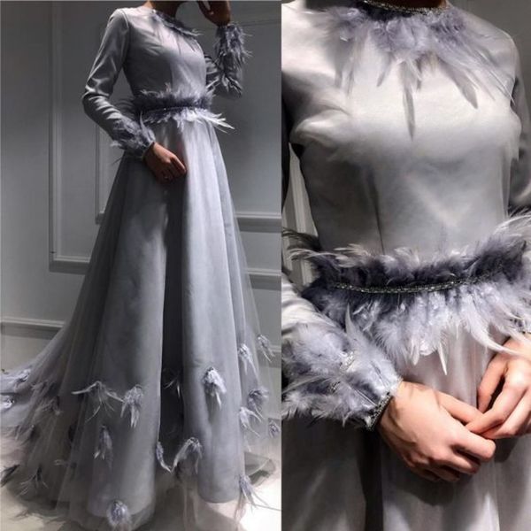 gray elegant feather prom dresses long sleeve beading sash evening gowns plus size formal party dress robes de soirée, Black
gray elegant feather prom dresses long sleeve beading sash evening gowns plus size formal party dress robes de soirée, Black