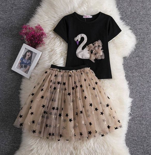 wholesale swan star girl sets baby girl black short sleeve t-shirt+gauze skirt 2pcs outfits suit baby clothes 2-8y e16311 t200413, White
wholesale swan star girl sets baby girl black short sleeve t-shirt+gauze skirt 2pcs outfits suit baby clothes 2-8y e16311 t200413, White