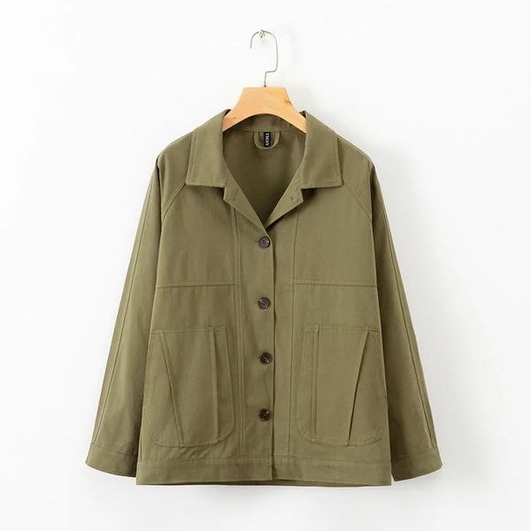 2019 new products ins europe and america women's dress army green large pocket jacket, Black;brown
2019 new products ins europe and america women's dress army green large pocket jacket, Black;brown