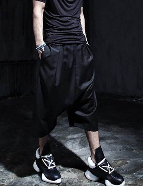27-44 2017 new men's clothing gd hair stylist fashion low crotch cross pants casual capri pants plus size singer costumes, Black
27-44 2017 new men's clothing gd hair stylist fashion low crotch cross pants casual capri pants plus size singer costumes, Black