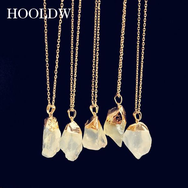 hooldw natural stone crystal pendant necklace colorful irregular quartz stone pendants gold color necklaces jewelry for women, Silver
hooldw natural stone crystal pendant necklace colorful irregular quartz stone pendants gold color necklaces jewelry for women, Silver