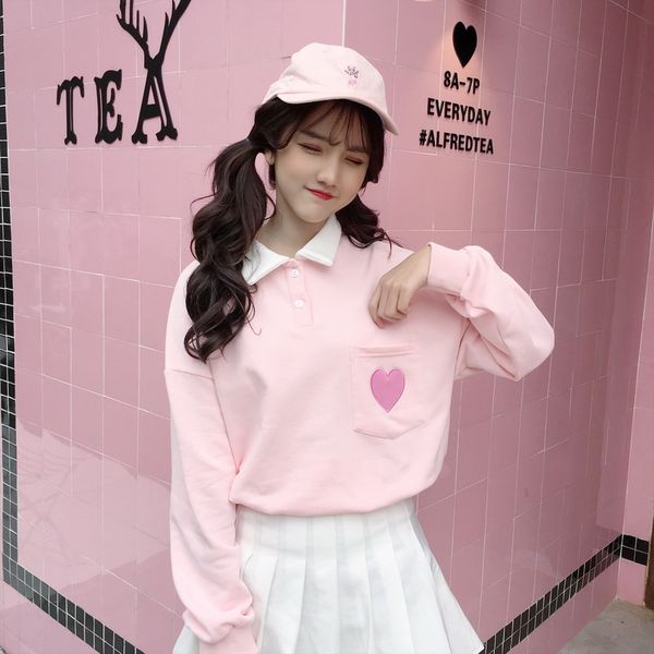 harajuku fashion cute love embroidery women hoodies sweet lapel cotton student sweatshirt collar loose women pullovers, Black
harajuku fashion cute love embroidery women hoodies sweet lapel cotton student sweatshirt collar loose women pullovers, Black