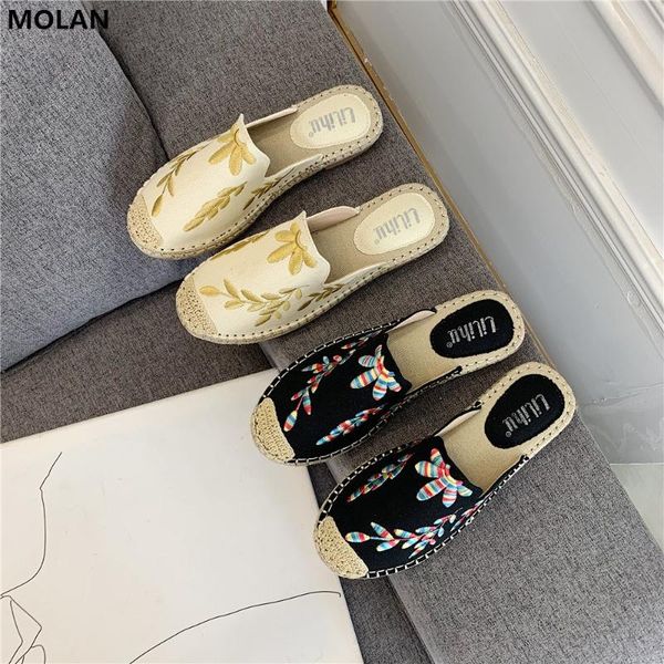 molan designers 2020 new fashion embroidery flower bottom flat slippers slip on loafers mules flip flops 35-40, Black
molan designers 2020 new fashion embroidery flower bottom flat slippers slip on loafers mules flip flops 35-40, Black