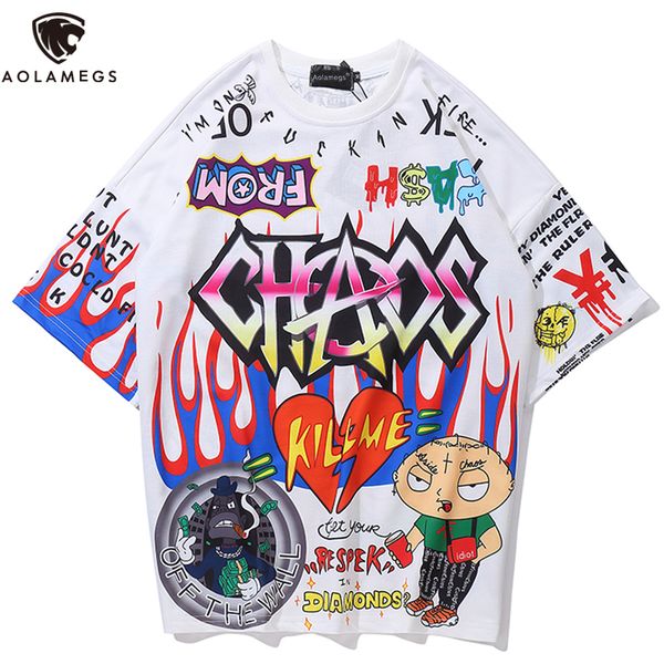aolamegs men's t shirt short sleeve cartoon graffiti printed tee shirts fashion rock hipster streetwear summer oversized, White;black
aolamegs men's t shirt short sleeve cartoon graffiti printed tee shirts fashion rock hipster streetwear summer oversized, White;black