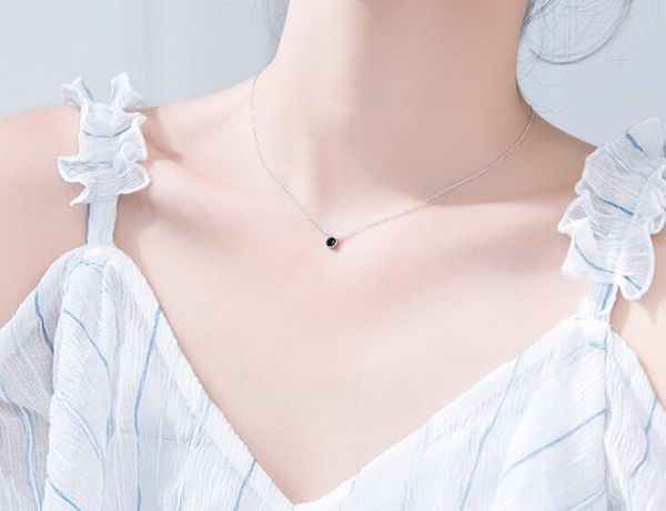 1pc 5mm small tinny authentic 100% real. 925 sterling silver fine jewelry black enamel round pendant necklace gtlx1727 
1pc 5mm small tinny authentic 100% real. 925 sterling silver fine jewelry black enamel round pendant necklace gtlx1727