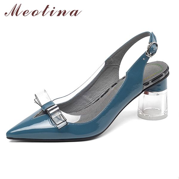 meotina high heels women pumps natural genuine leather bow round high heel slingbacks shoes transparent buckle shoes lady 34-39, Black
meotina high heels women pumps natural genuine leather bow round high heel slingbacks shoes transparent buckle shoes lady 34-39, Black