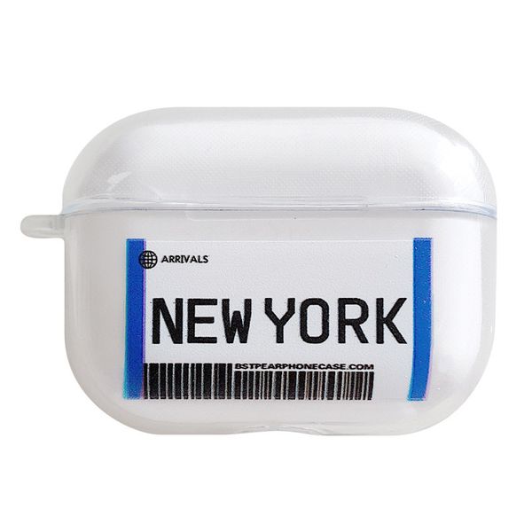 air ticket barcode creative earphone case for airpods pro city name los angeles new york london fashion transparent protective cover
air ticket barcode creative earphone case for airpods pro city name los angeles new york london fashion transparent protective cover