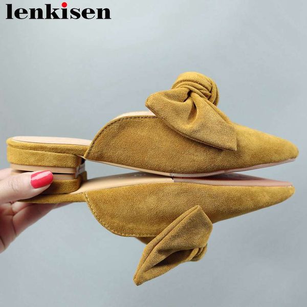 lenkisen young beauty girls butterfly-knot decoration flock material slip on mules low heels pointed toe big size slippers l6f2, Black
lenkisen young beauty girls butterfly-knot decoration flock material slip on mules low heels pointed toe big size slippers l6f2, Black