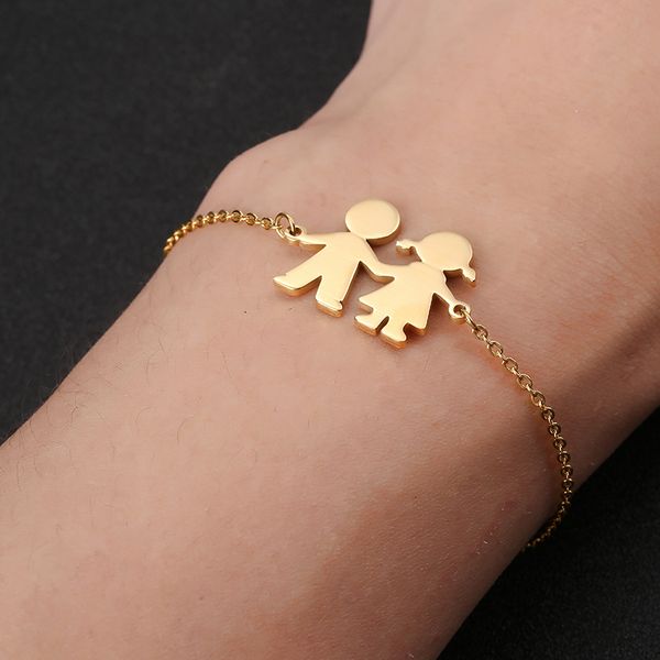 charm bracelets cute family girl boy stainless steel bracelet bangle for daughter son sister brother couple gifts jewelry, Golden;silver
charm bracelets cute family girl boy stainless steel bracelet bangle for daughter son sister brother couple gifts jewelry, Golden;silver