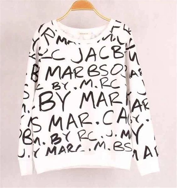 spring womens letter printed tshirts pullover long sleeve casual female tees straight simple daily ladies clothing, White 
spring womens letter printed tshirts pullover long sleeve casual female tees straight simple daily ladies clothing, White