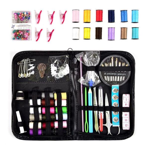 200pcs/set mini sewing kit thread scissors tape pins thimbles needle for home travel sp99, Black
200pcs/set mini sewing kit thread scissors tape pins thimbles needle for home travel sp99, Black