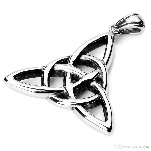 vintage silver black stainless steel knot triquetra amulet women men's pendant charmed necklace triquetra jewelry p7856
vintage silver black stainless steel knot triquetra amulet women men's pendant charmed necklace triquetra jewelry p7856