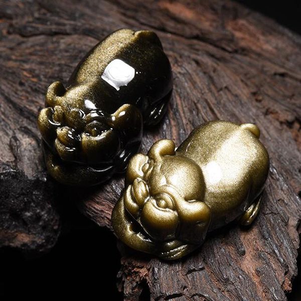 natural obsidian gold pig pendant male and female zodiac lucky necklace pendant jewelry gift, Silver
natural obsidian gold pig pendant male and female zodiac lucky necklace pendant jewelry gift, Silver