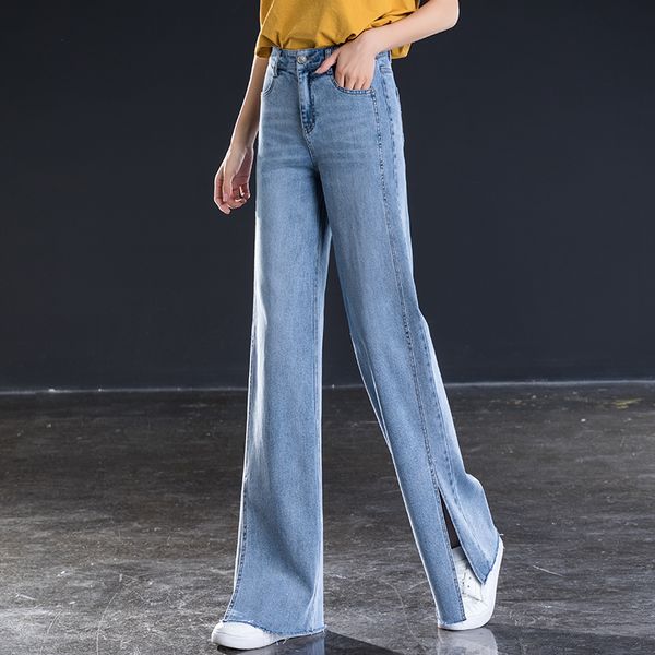 women high waist wide leg jeans spring autumn summer loose long casual straight pants, Blue
women high waist wide leg jeans spring autumn summer loose long casual straight pants, Blue