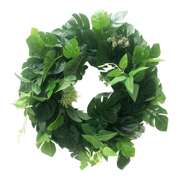 43cm artificial monstera leaves wreath door hanging wall window decoration wreath festival wedding decor supplies 2020 new
43cm artificial monstera leaves wreath door hanging wall window decoration wreath festival wedding decor supplies 2020 new
