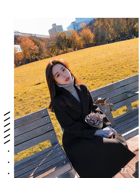 new 2019 women woolen coat thicken long sleeve medium-long collar open front parka belt coat, Black
new 2019 women woolen coat thicken long sleeve medium-long collar open front parka belt coat, Black