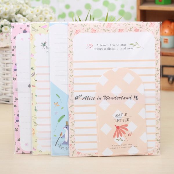 9pcs/set 3 envelopes + 6 sheets letter paper alice in wonderland cartoon animal envelope for gift korean stationery
9pcs/set 3 envelopes + 6 sheets letter paper alice in wonderland cartoon animal envelope for gift korean stationery