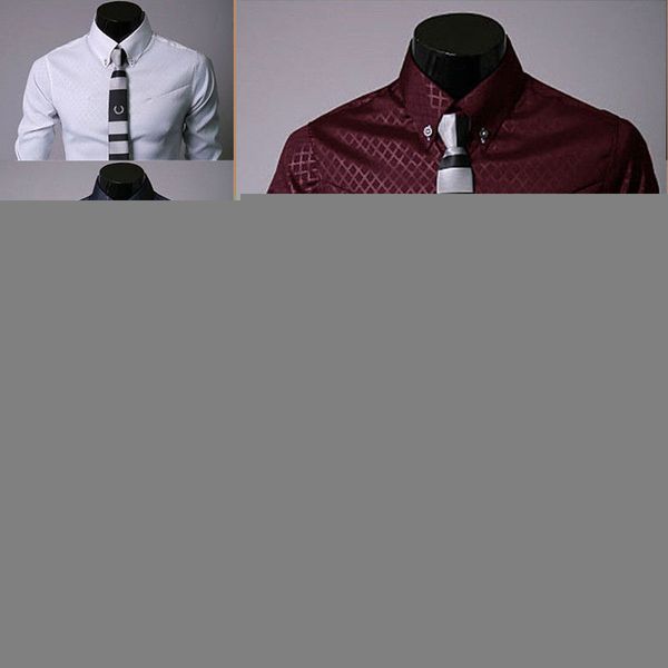 men's dress shirts fashion luxury casual slim fit long sleeve button d08e, White;black
men's dress shirts fashion luxury casual slim fit long sleeve button d08e, White;black