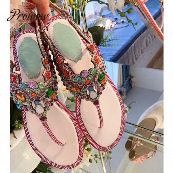 prowow new fashion runway genuine leather crystal jewel beading sandals open toe party beach sandals flats shoes women, Black
prowow new fashion runway genuine leather crystal jewel beading sandals open toe party beach sandals flats shoes women, Black
