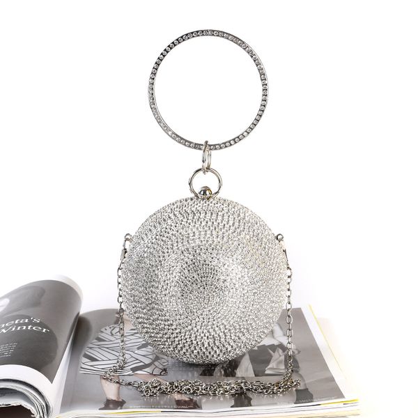 evening bag new diamond-encrusted banquet clutch the spherical evening bags for bridal and lady, Black
evening bag new diamond-encrusted banquet clutch the spherical evening bags for bridal and lady, Black