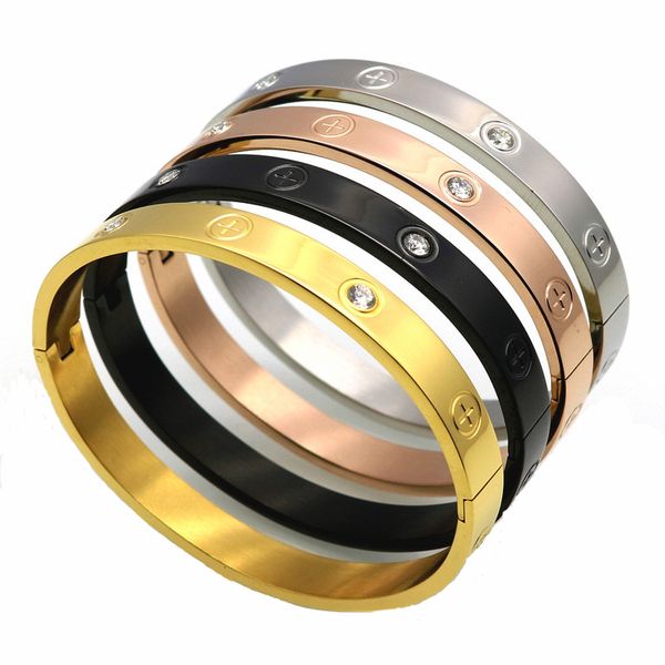 luxury classic zircon stone bangle bracelet women men titanium steel screw 6&8 mm gold bracelet &bangle for women men jewelry, Black
luxury classic zircon stone bangle bracelet women men titanium steel screw 6&8 mm gold bracelet &bangle for women men jewelry, Black