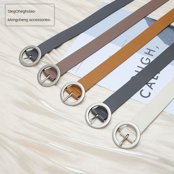 women's big round buckle casual decoration metal pin buckle belt women's versatile thin nv shi dai large circle belt belt, Black;brown
women's big round buckle casual decoration metal pin buckle belt women's versatile thin nv shi dai large circle belt belt, Black;brown