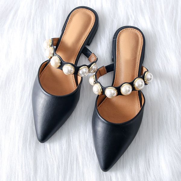 boussac solid pearl flat sandals women pointed toe women slipper sandals slip on summer beach swa0099, Black
boussac solid pearl flat sandals women pointed toe women slipper sandals slip on summer beach swa0099, Black
