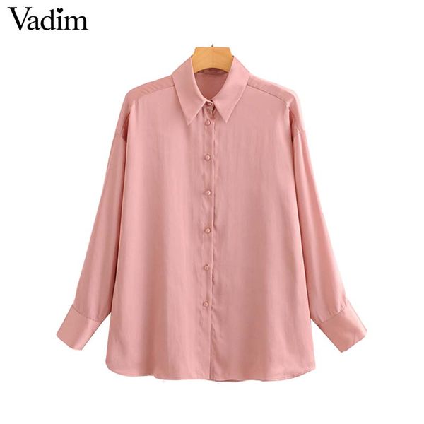 vadim women sweet pink blouses long sleeve turn down collar solid shirts office wear casual cute loose blusas lb678, White
vadim women sweet pink blouses long sleeve turn down collar solid shirts office wear casual cute loose blusas lb678, White