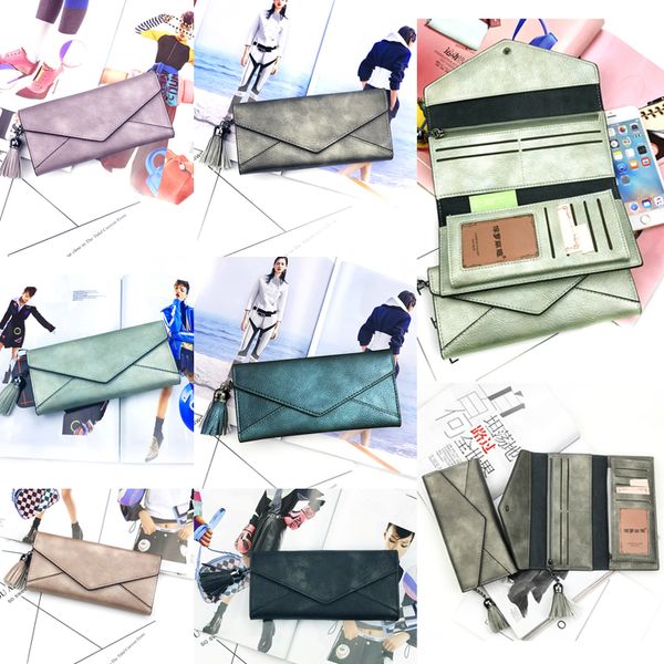 Women Wallets 6 Colors Leather Wallets Hasp Ladies Clutch Carteira Purse Long Design Purse Multi-card Retro Lady Wallet Jy224