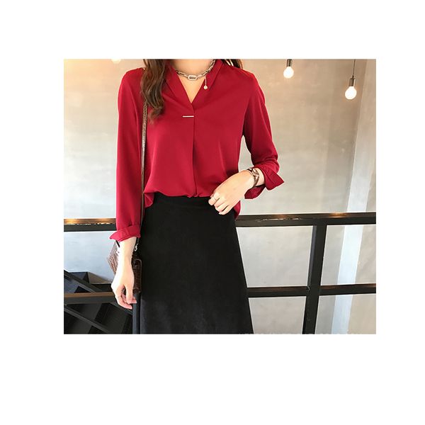 2020 zsiibo women chiffon blouse shirt long sleeve women shirts fashion womens and blouses size, White
2020 zsiibo women chiffon blouse shirt long sleeve women shirts fashion womens and blouses size, White