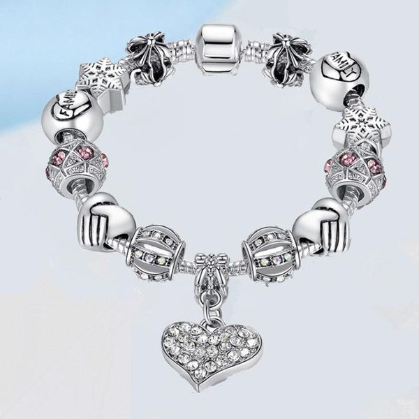 snowflake heart charm beads bracelet bangle 16-21cm pandorx bracelets for women diy jewelry christmas valentine's day gift, Golden;silver
snowflake heart charm beads bracelet bangle 16-21cm pandorx bracelets for women diy jewelry christmas valentine's day gift, Golden;silver