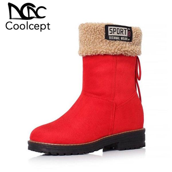 coolcept women half short boots fashion lace up bowknot flats shoes women winter warm plush fur wedding snow boots size 33-43, Black
coolcept women half short boots fashion lace up bowknot flats shoes women winter warm plush fur wedding snow boots size 33-43, Black